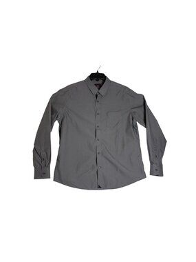 Untuckit‎ L/S Grey Button Down Wrinkle Free Dress Shirt Men's XL